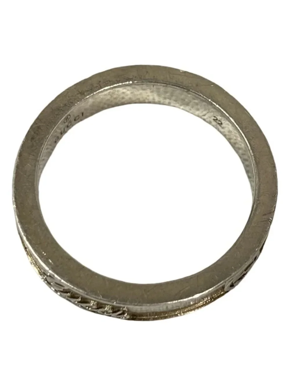 Gucci Interlocking Script Logo Ring 925 22 Silver